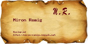 Miron Remig névjegykártya